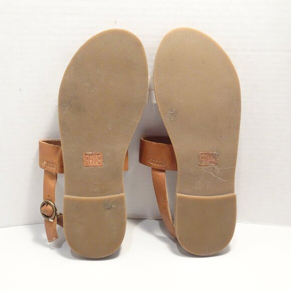 Frye Sandals Women Size 8 Ally 2 Shoes Brown Cream Leather Slingback - Picture 4 of 5